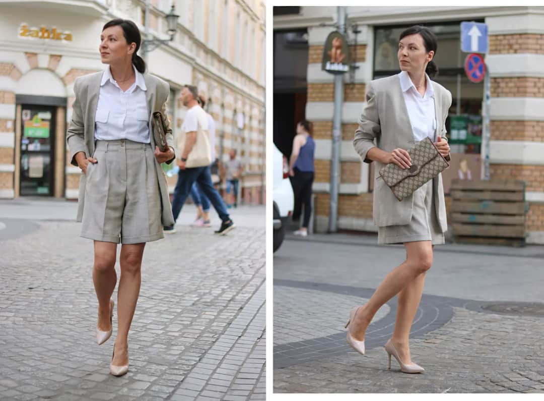 Krótkie spodenki i marynarka: Stylowy mix na lato 2025